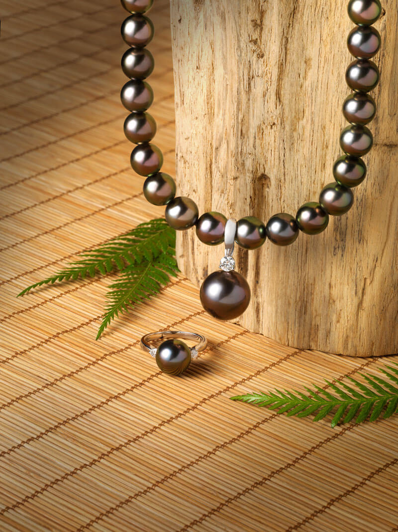 Perles de Tahiti - Collier et bague