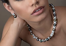 Collier et boucles d’oreilles en or blanc 18 carats et diamants