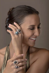 Tahitian Pearl rings in 18 karats white, rose or yellow gold with diamonds